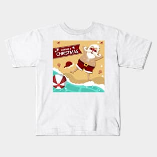 Summer Santa Claus Christmas Kids T-Shirt